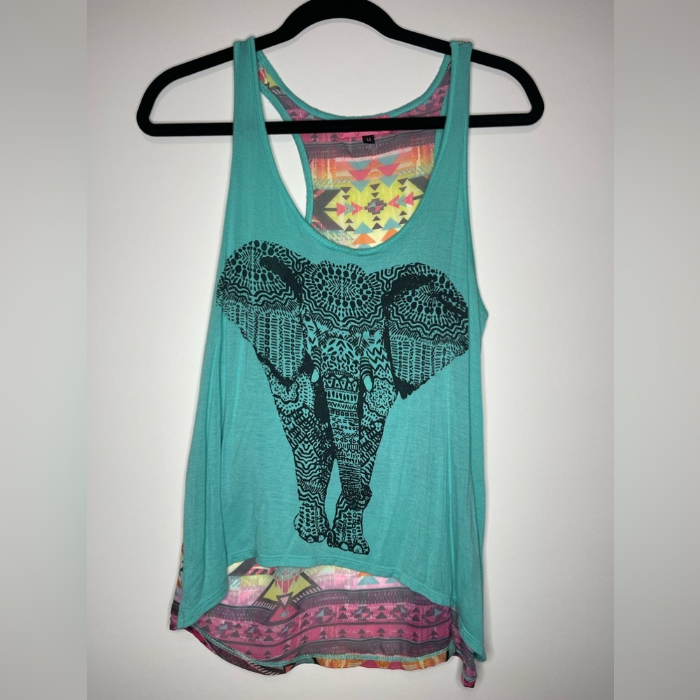 Sugar High Elephant Print Tank Top - Size M - Preloved
